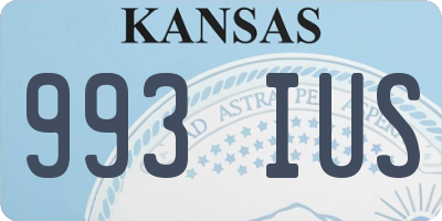 KS license plate 993IUS
