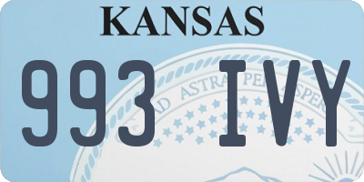 KS license plate 993IVY