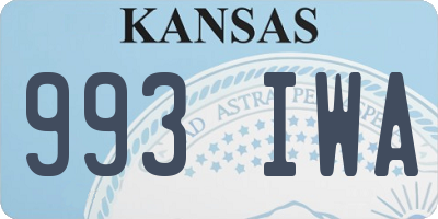 KS license plate 993IWA