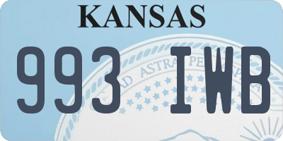 KS license plate 993IWB