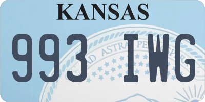 KS license plate 993IWG
