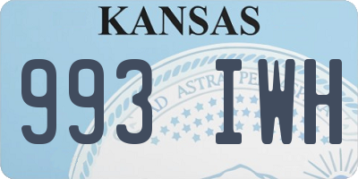 KS license plate 993IWH