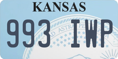 KS license plate 993IWP