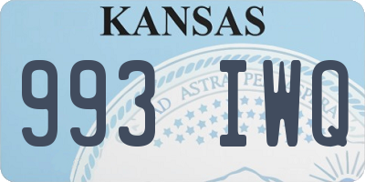 KS license plate 993IWQ