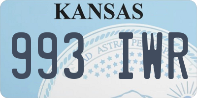 KS license plate 993IWR