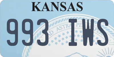 KS license plate 993IWS