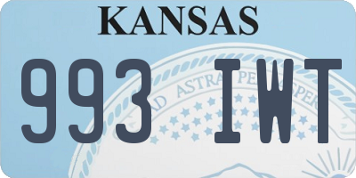 KS license plate 993IWT