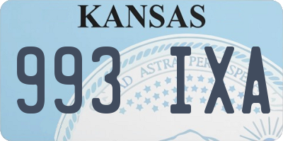 KS license plate 993IXA