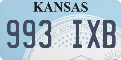KS license plate 993IXB