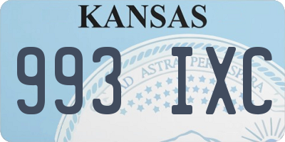 KS license plate 993IXC