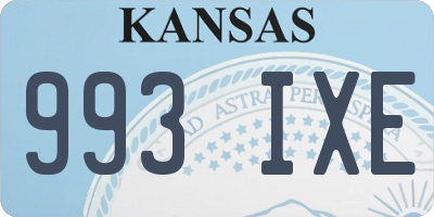 KS license plate 993IXE