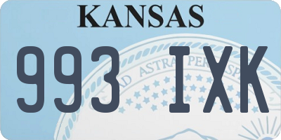 KS license plate 993IXK