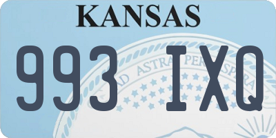 KS license plate 993IXQ