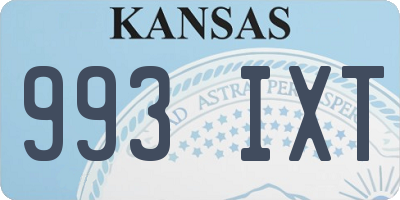 KS license plate 993IXT