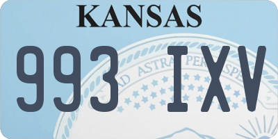 KS license plate 993IXV