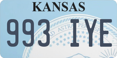 KS license plate 993IYE