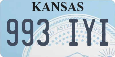 KS license plate 993IYI