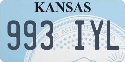 KS license plate 993IYL