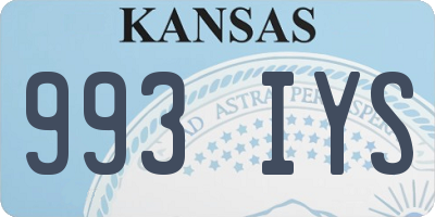 KS license plate 993IYS