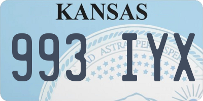 KS license plate 993IYX