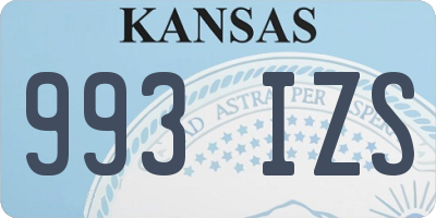 KS license plate 993IZS