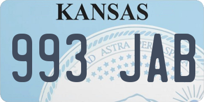 KS license plate 993JAB
