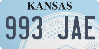 KS license plate 993JAE