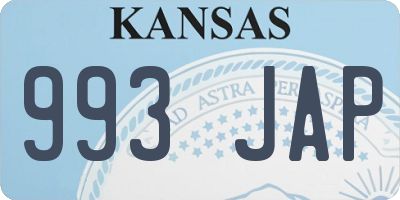 KS license plate 993JAP