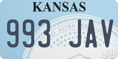 KS license plate 993JAV