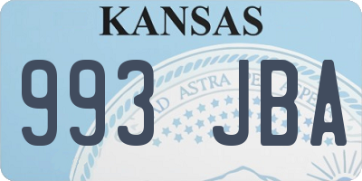 KS license plate 993JBA