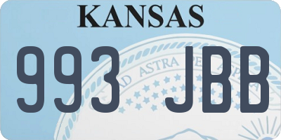 KS license plate 993JBB