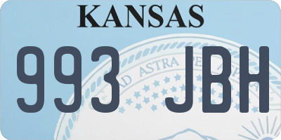 KS license plate 993JBH