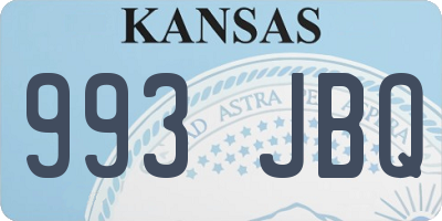 KS license plate 993JBQ