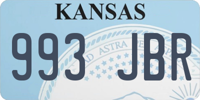 KS license plate 993JBR