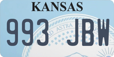 KS license plate 993JBW