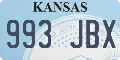 KS license plate 993JBX