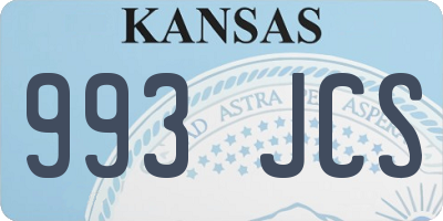 KS license plate 993JCS