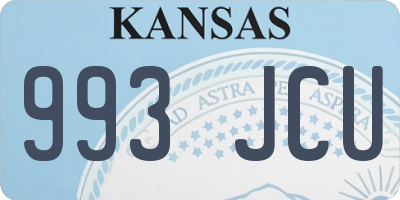 KS license plate 993JCU