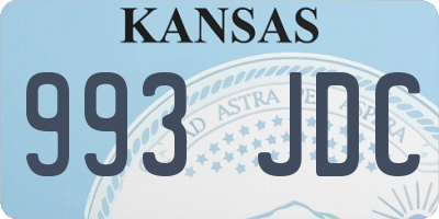 KS license plate 993JDC