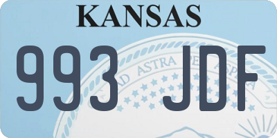 KS license plate 993JDF