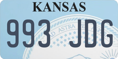 KS license plate 993JDG