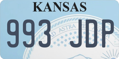 KS license plate 993JDP