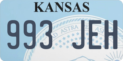 KS license plate 993JEH