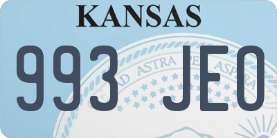 KS license plate 993JEO