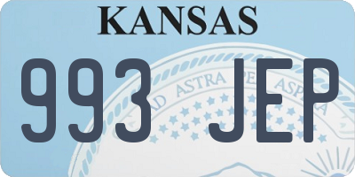 KS license plate 993JEP