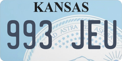 KS license plate 993JEU