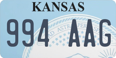 KS license plate 994AAG