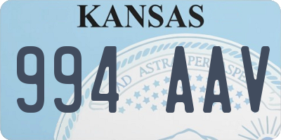 KS license plate 994AAV