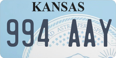 KS license plate 994AAY