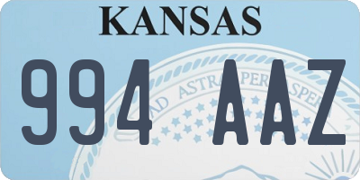 KS license plate 994AAZ